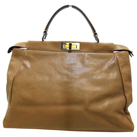 fendi peekaboo brown leather